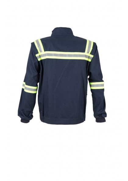 Reflektörlü Lacivert Gabardin İş Montu