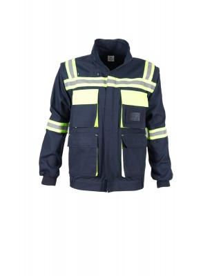 Reflektörlü Lacivert Gabardin İş Montu
