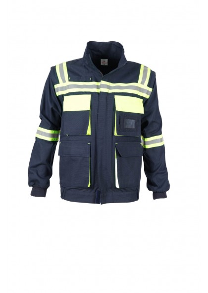 Reflektörlü Lacivert Gabardin İş Montu