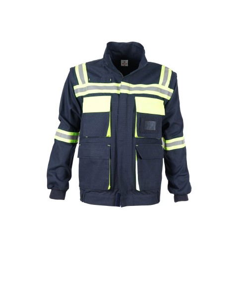 Reflektörlü Lacivert Gabardin İş Montu