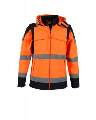Reflektörlü Turuncu Softshell İş Kabanı