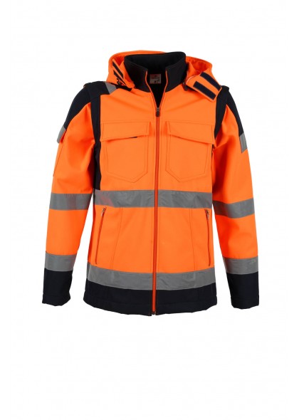 Reflektörlü Turuncu Softshell İş Kabanı