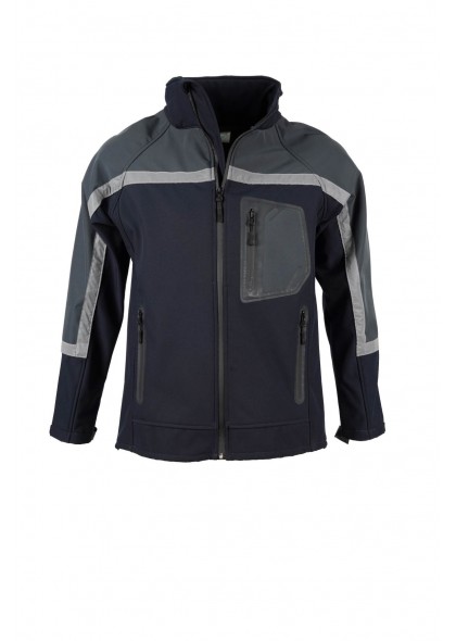 Lacivert Gri Softshell İş Montu