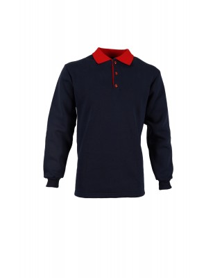 Polo Yaka Lacivert Sweatshirt