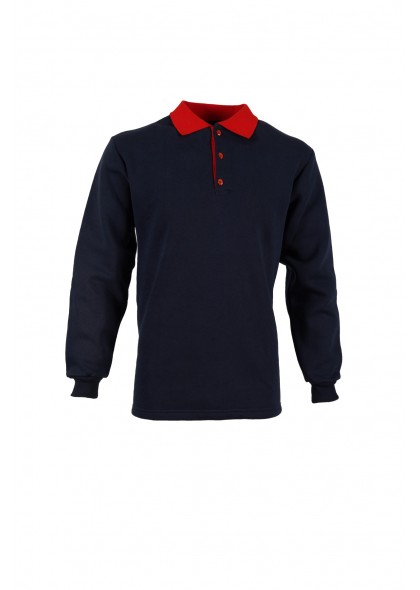 Polo Yaka Lacivert Sweatshirt