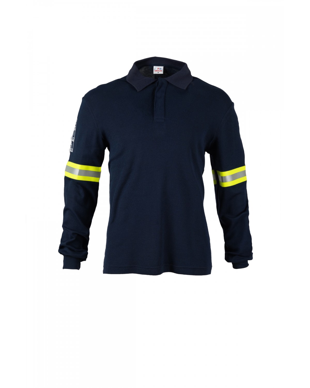 Polo Yaka Reflektörlü Lacivert Sweatshirt