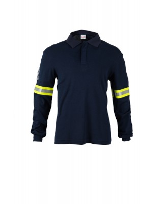 Polo Yaka Reflektörlü Lacivert Sweatshirt