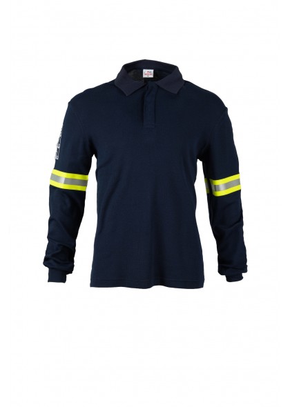 Polo Yaka Reflektörlü Lacivert Sweatshirt