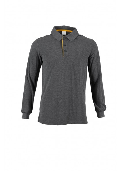 Polo Yaka Gri Sweatshirt